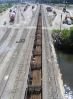 10 ribbons of rail left in this CP train slumbering thru an August Sunday in Mosquito Yard 